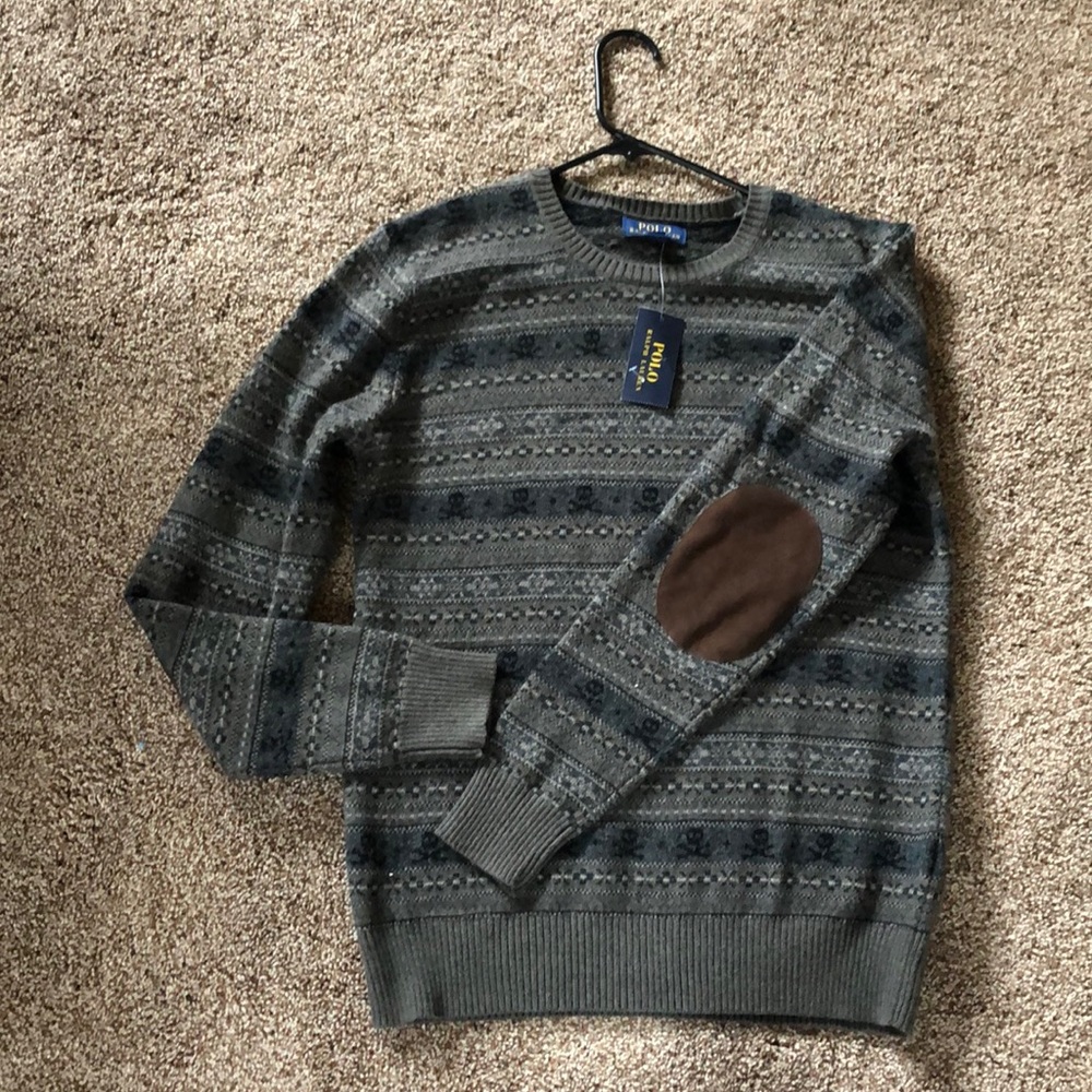 NWT RL Polo wool blend sweater with skulls